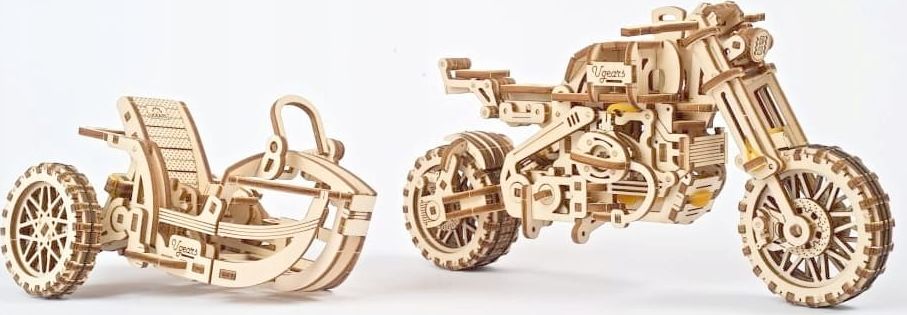 UGEARS UGEARS Puzzle 3D Scrambler UGR-10 z bocznym wózkiem Drewniany Model mechaniczny do składania