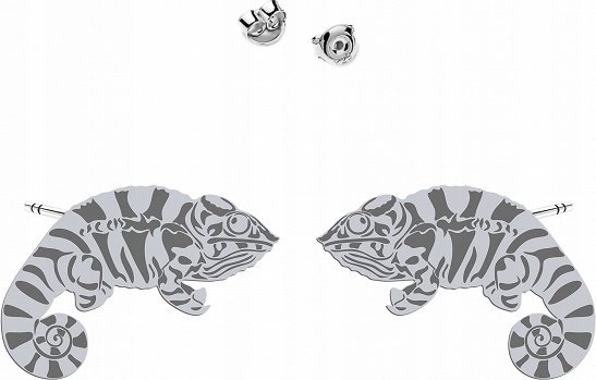 Radziszewska Jewellery Kolczyki Srebrne z Kameleonem 925 Prezent Biżuteria DEDYKACJA GRATIS