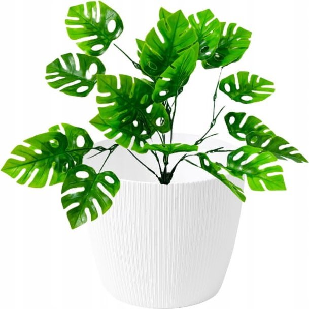 Doniczka plastikowa biała 16x13cm dekoracyjna gładka Magnolia