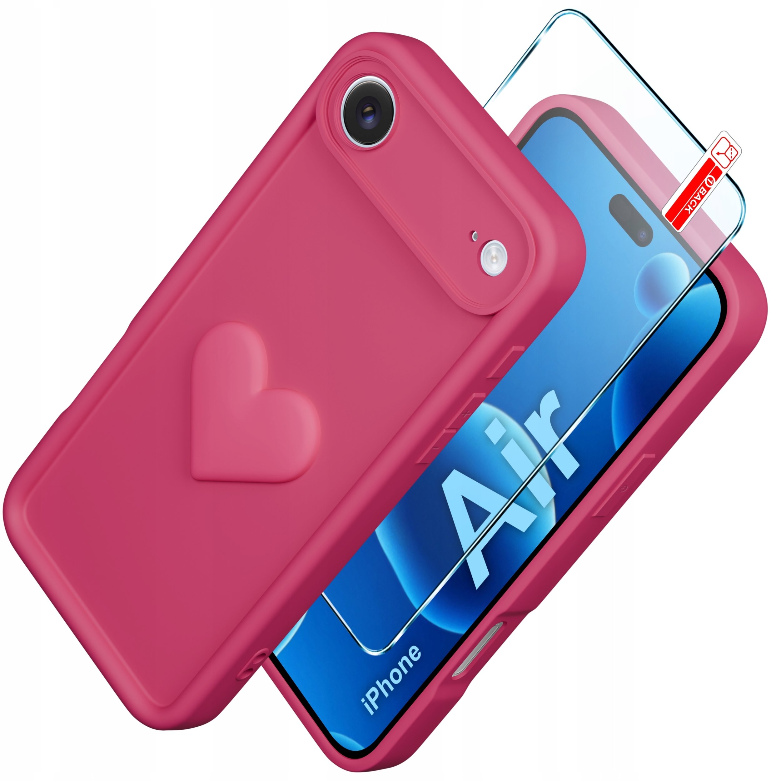 Etui do iPhone Air CASE silikonowe MATOWE serce + Szkło ochronne 9H