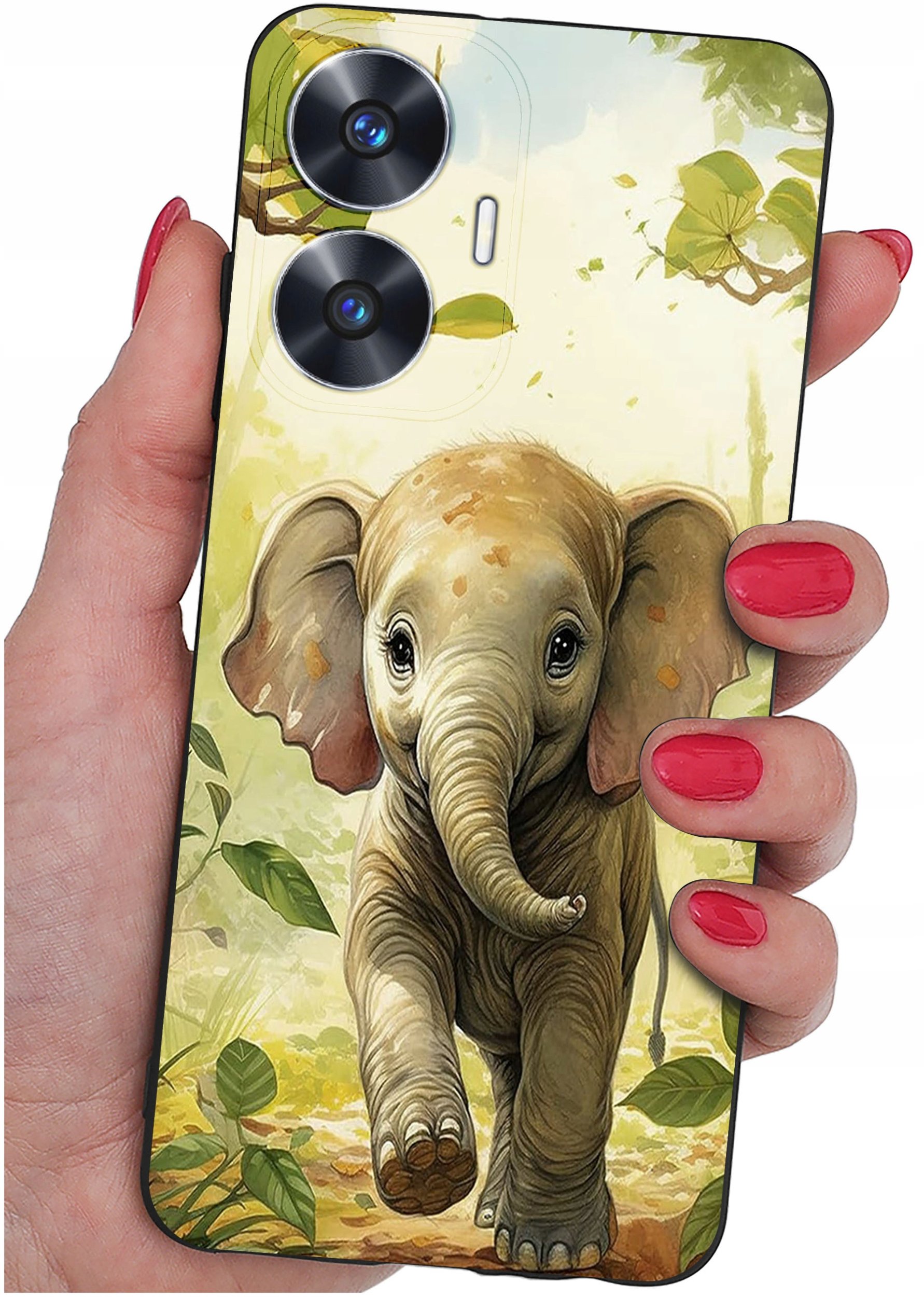 ETUI do Realme C55 WZORY |SILIKONOWE MATT CASE + SZKŁO 9H