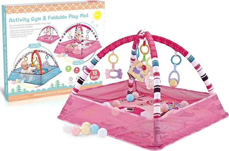 Mata Edukacyjna Kojec Basen z piłeczkami różowa