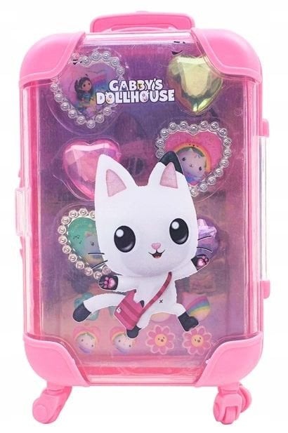 Zestaw Biżuteria Koci Domek Gabi 15w1 Walizka Etui + Pierścionki + Naklejki / Model: Kotek Panduś
