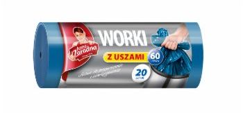 Anna Zaradna AZ Worki na śmieci z uszami LDPE 60L 20SZT. NIEBIESKIE (AZ1-WNS-3890)