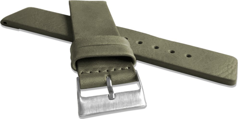 Lavvu LAVVU Oliwkowy gładki pasek PLAIN z luksusowej skóry Top Grain - 24