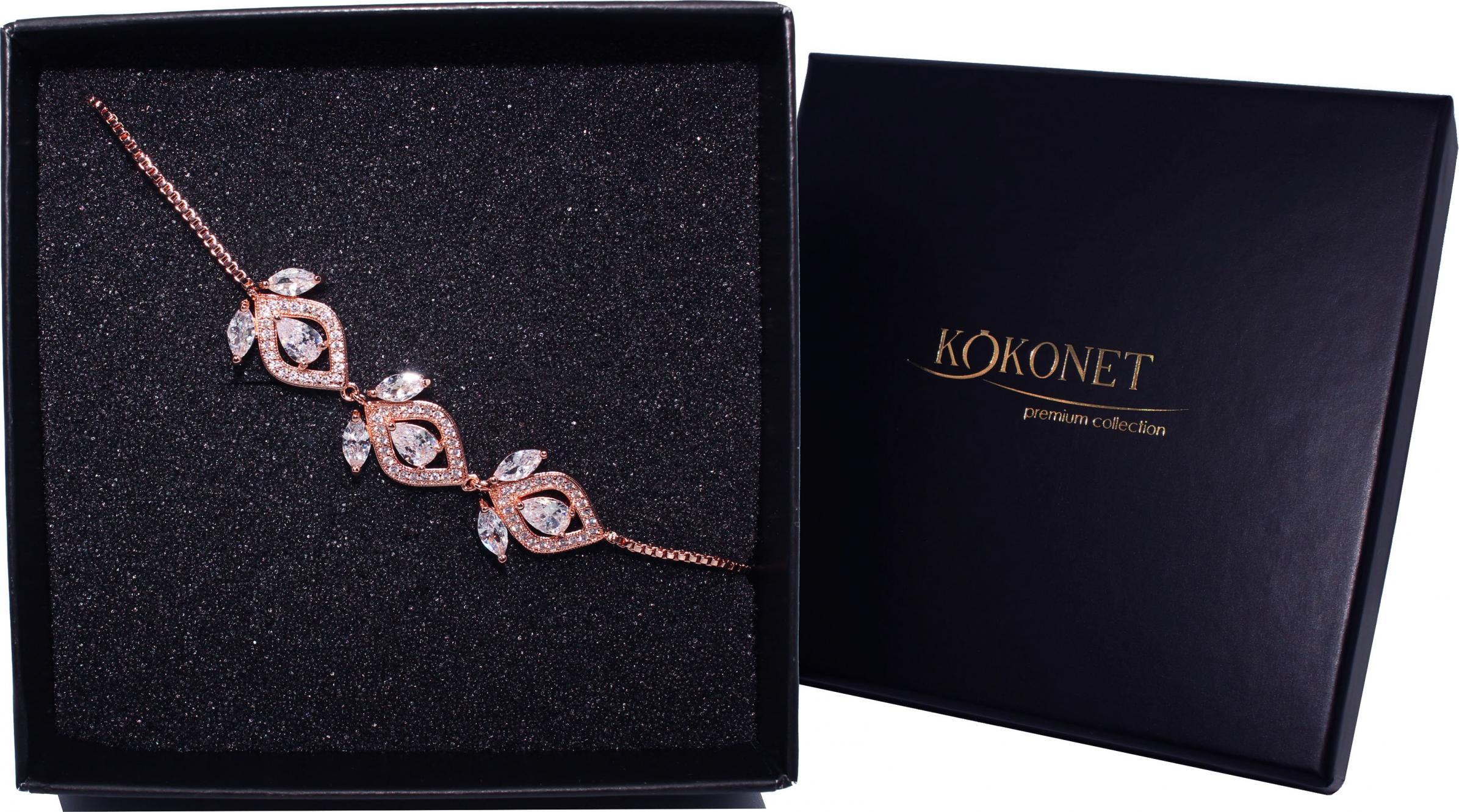 KOKONET BRANSOLETA uniwersalna REGULOWANA rose listki BOHO