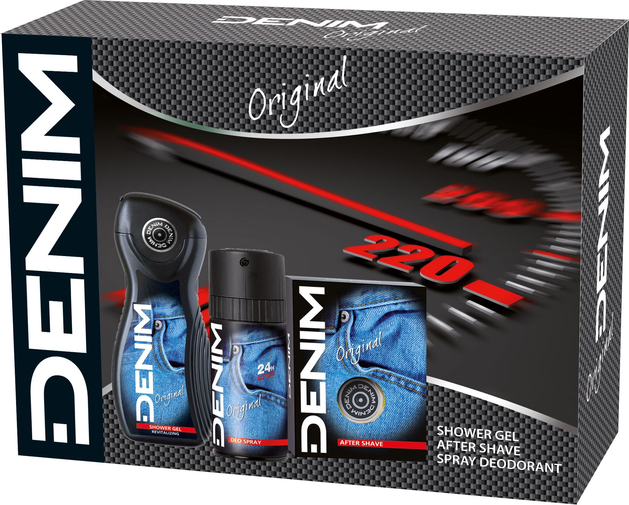 Denim Zestaw prezentowy Original (Woda po goleniu 100ml + Deo spray 150ml + Żel pod prysznic 250ml)