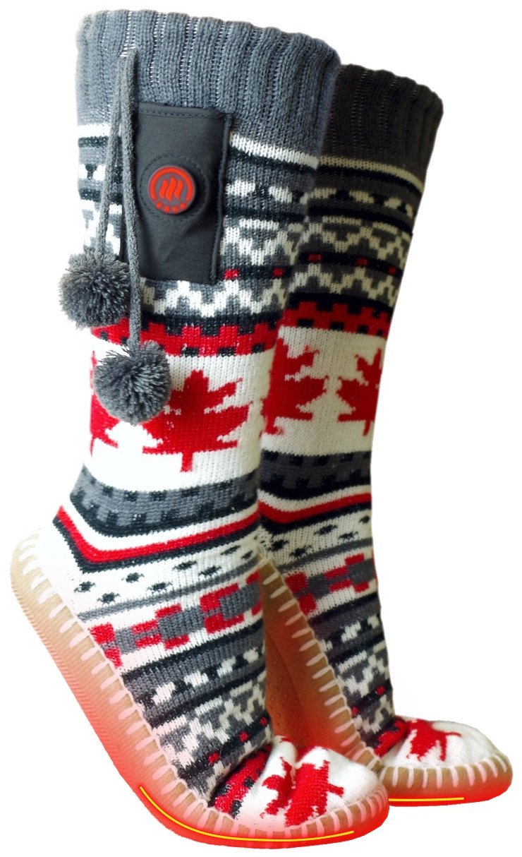 Glovii Ogrzewane kapcie ze skarpetkami, rozmiar: 36-43