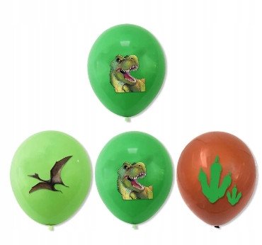 Zestaw Balonów Świat Dinozaurów Jurassic 18 szt Happy Birthday