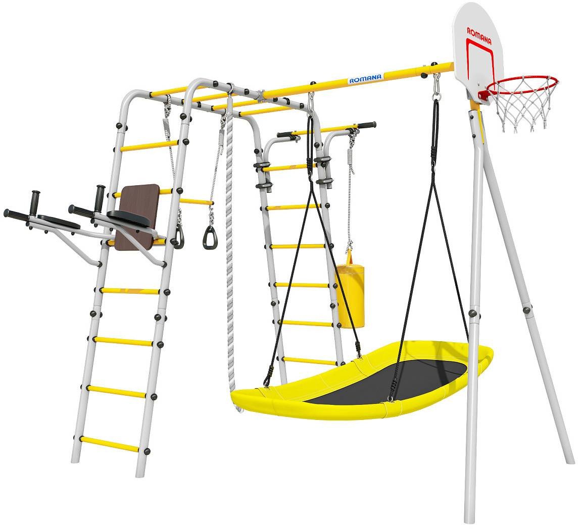 Plac zabaw Fitness | Lina + Kosz + Worek Bokserski + leżak huśtawka | 100 kg