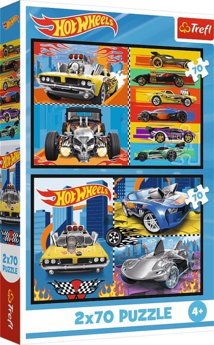 Trefl Puzzle Hot Wheels Samochodziki 2x70 elementów (34442)