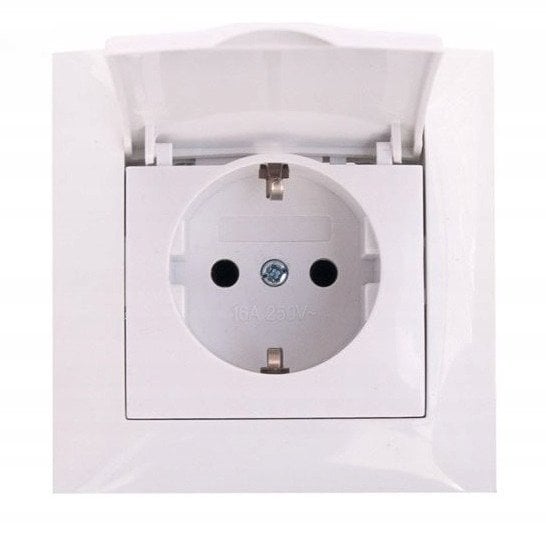 Gniazdo z klapką typ: schuko VCX LC 18 Biały