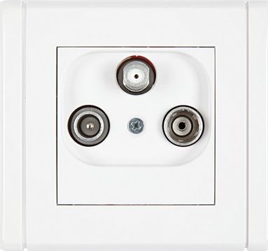 Karlik FLEXI Gniazdo antenowe RTV-SAT końcowe 1,5dB biały FGS