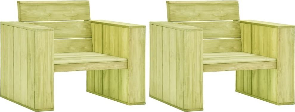 vidaXL krzesła ogrodowe 2 sztuki, 89x76x76 cm, impregnowana sosna (3053201)