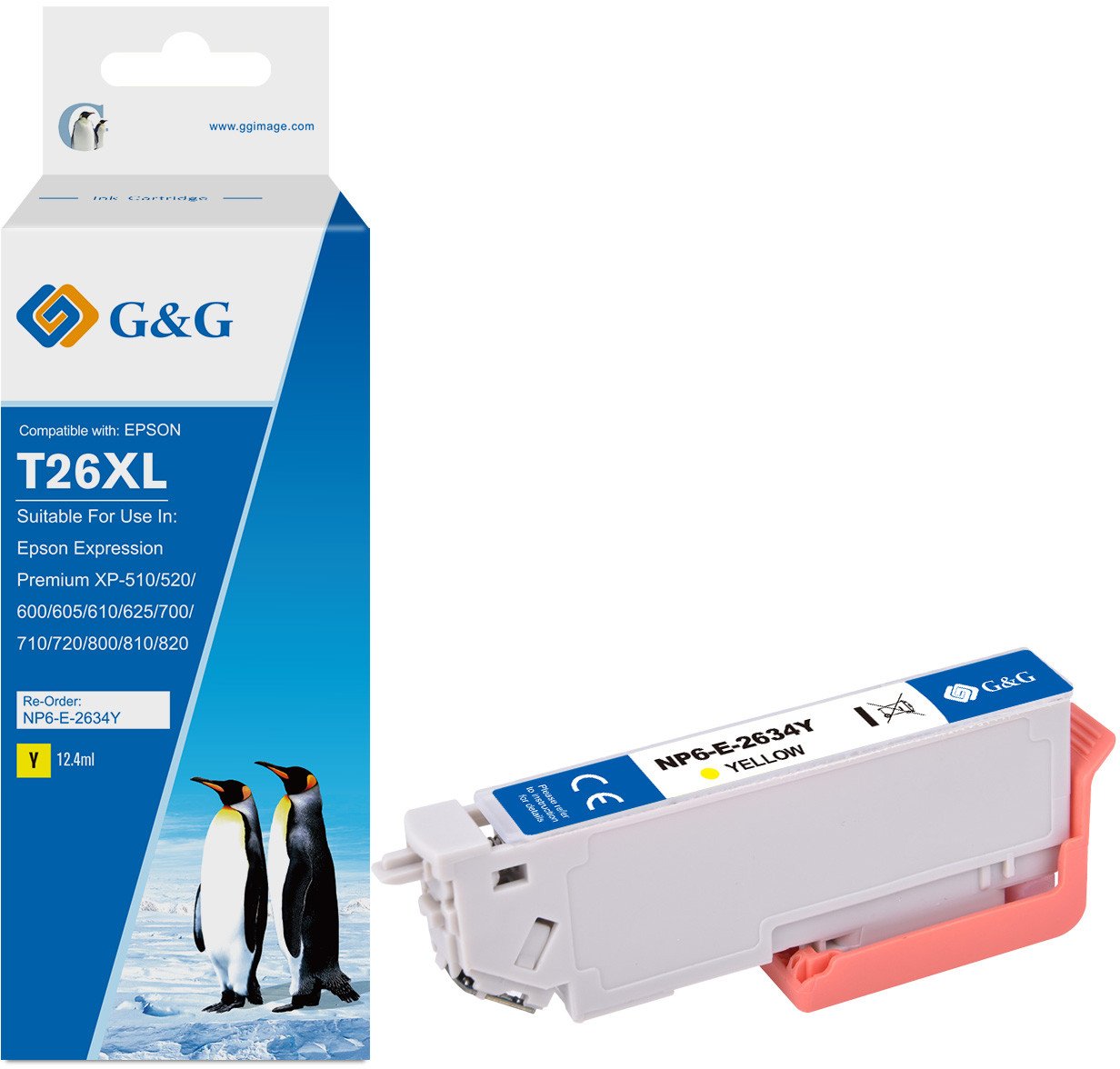 Tusz G&G G&G kompatybilny ink / tusz z C13T26344012, NP-R-2634Y, yellow