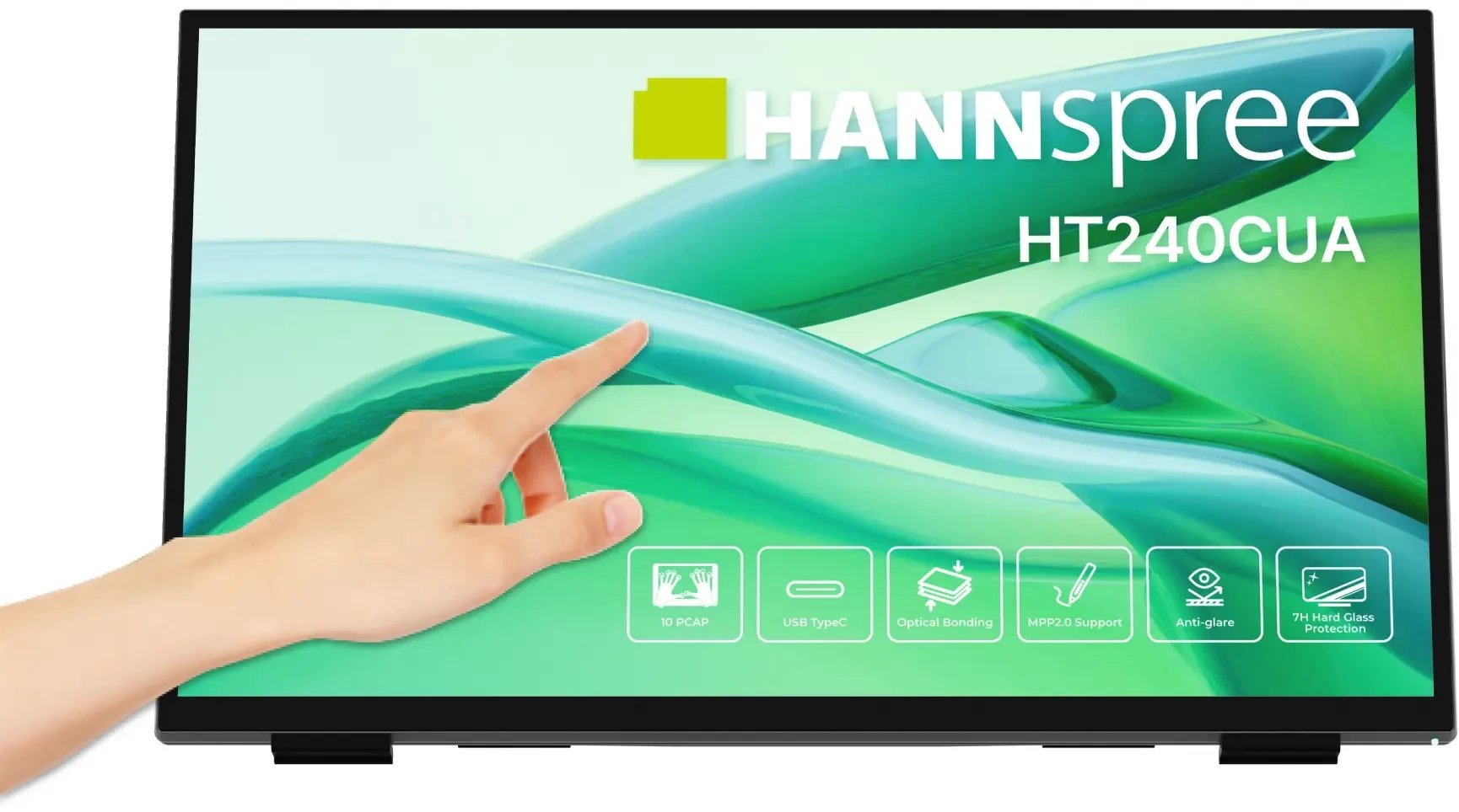 Hannspree HT240CUA monitor komputerowy 60,5 cm (23.8") 1920 x 1080 px Full HD LED Ekran dotykowy Czarny