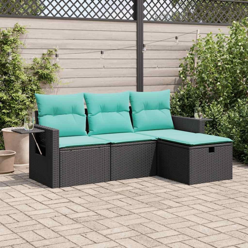 Garden Sofa Set Black