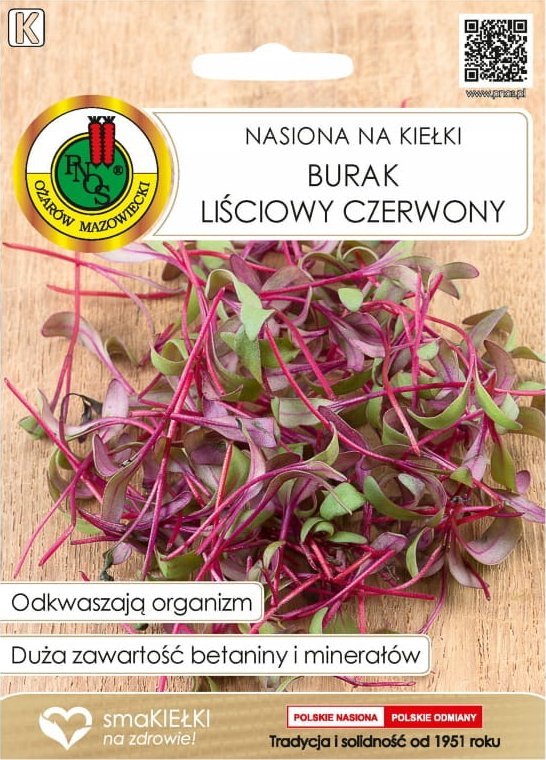 Burak liściowy czerwony 10g Nasiona na kiełki