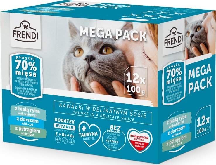 Triton Frendi saszetki dla kota (biała ryba/dorsz/pstrąg) 12x100g