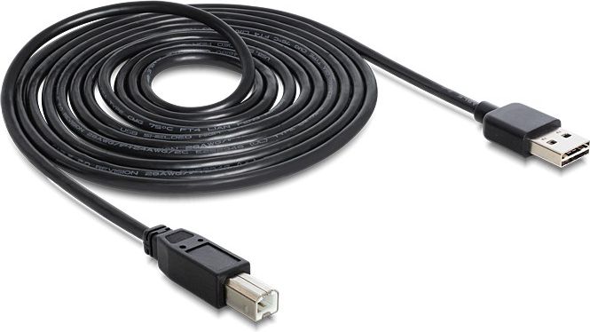 Kabel USB Delock USB-A - USB-B 3 m Czarny (83360)