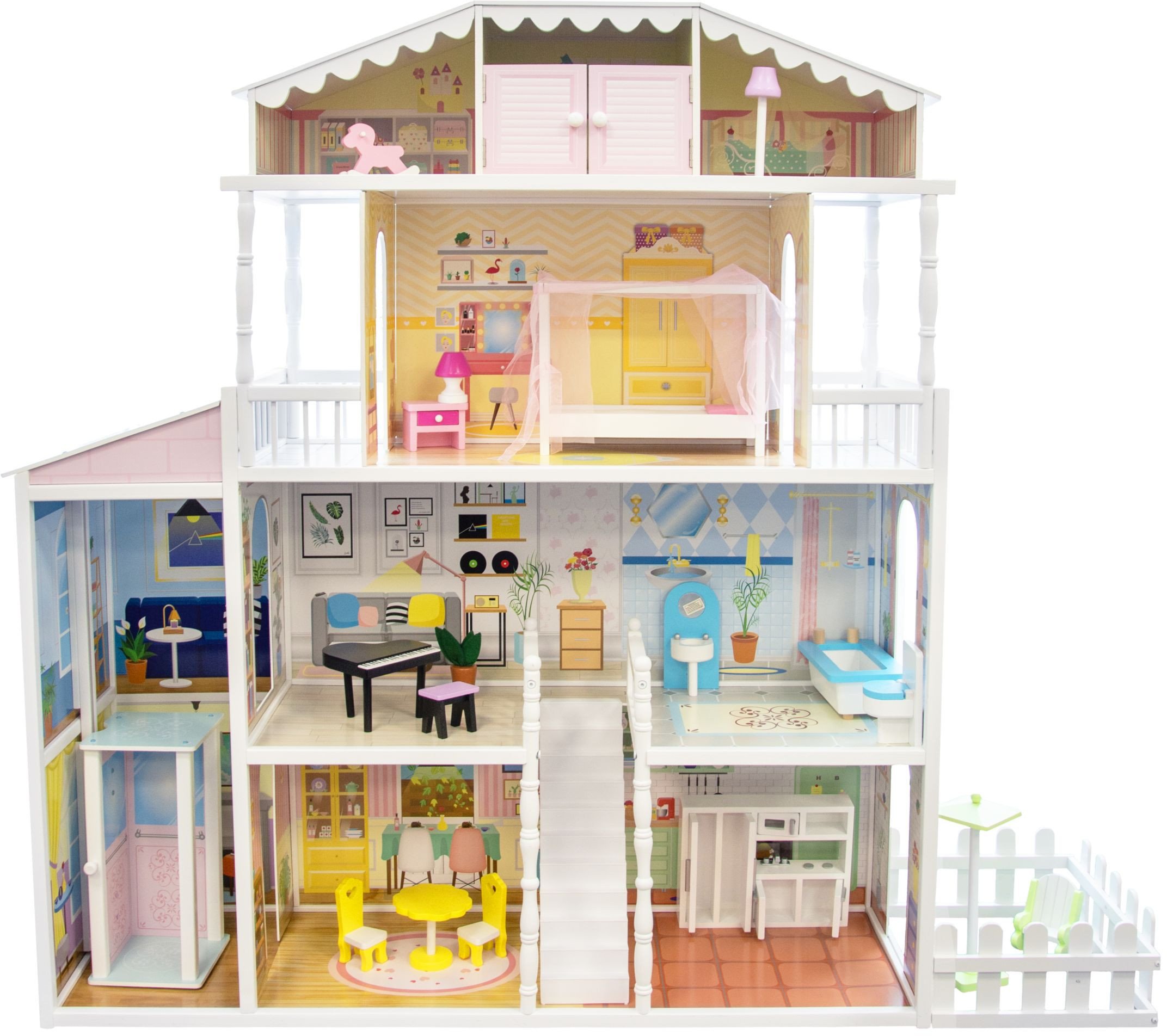 MONIKA - Ogromny drewniany domek dla lalek, z windą!