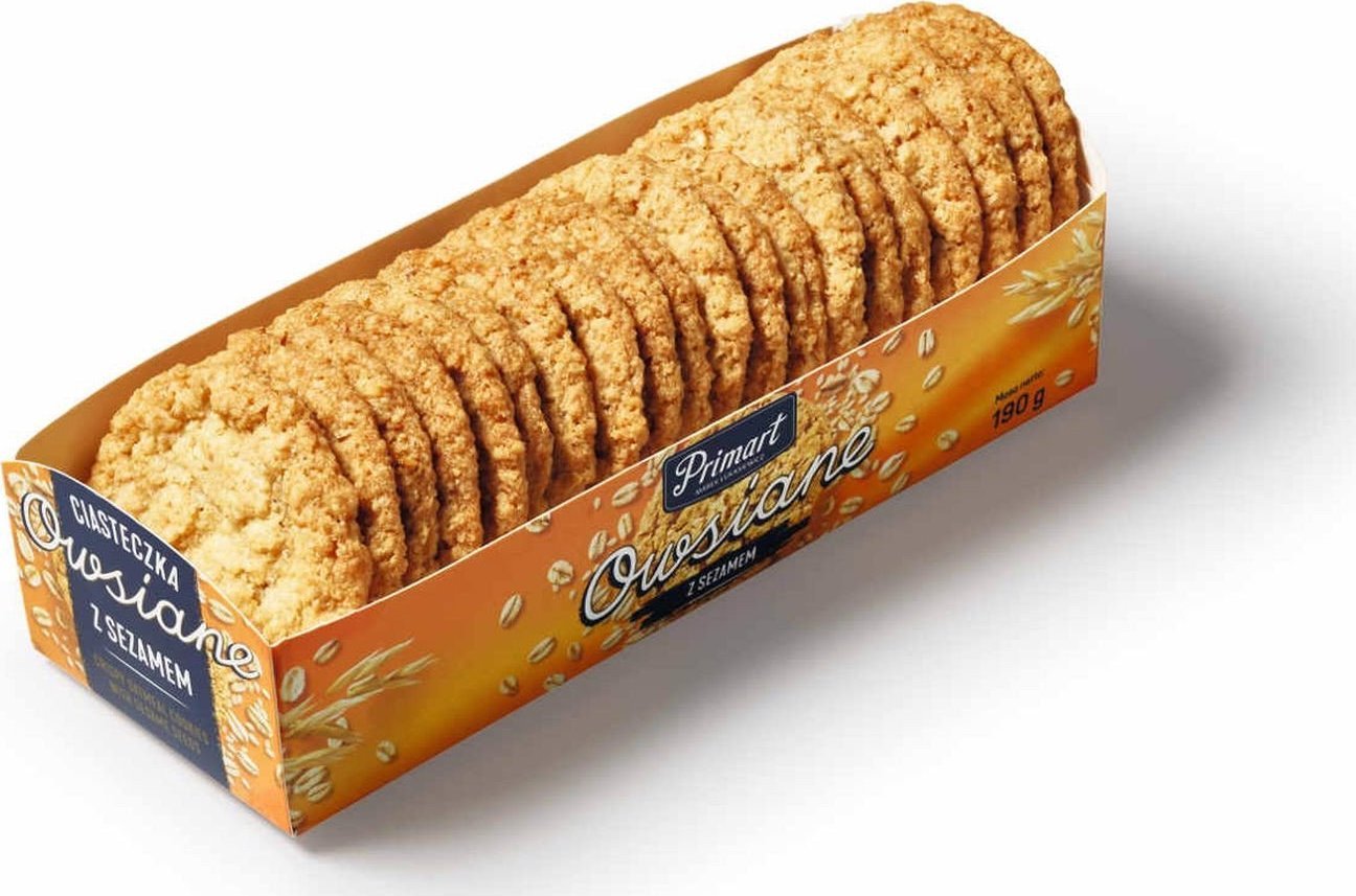 PRIMART Ciastka Owsiane z sezamem Primart 190 g