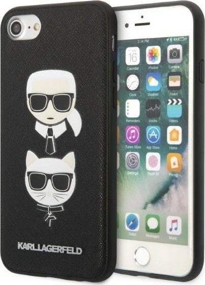 Karl Lagerfeld Etui KLHCI8SAKICKCBK Apple iPhone SE 2022/SE 2020/8/7 czarny/black hardcase Saffiano Ikonik Karl&Choupette Head