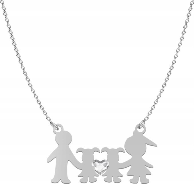 Radziszewska Jewellery Srebrny Naszyjnik Rodzina córki DEDYKACJA GRA