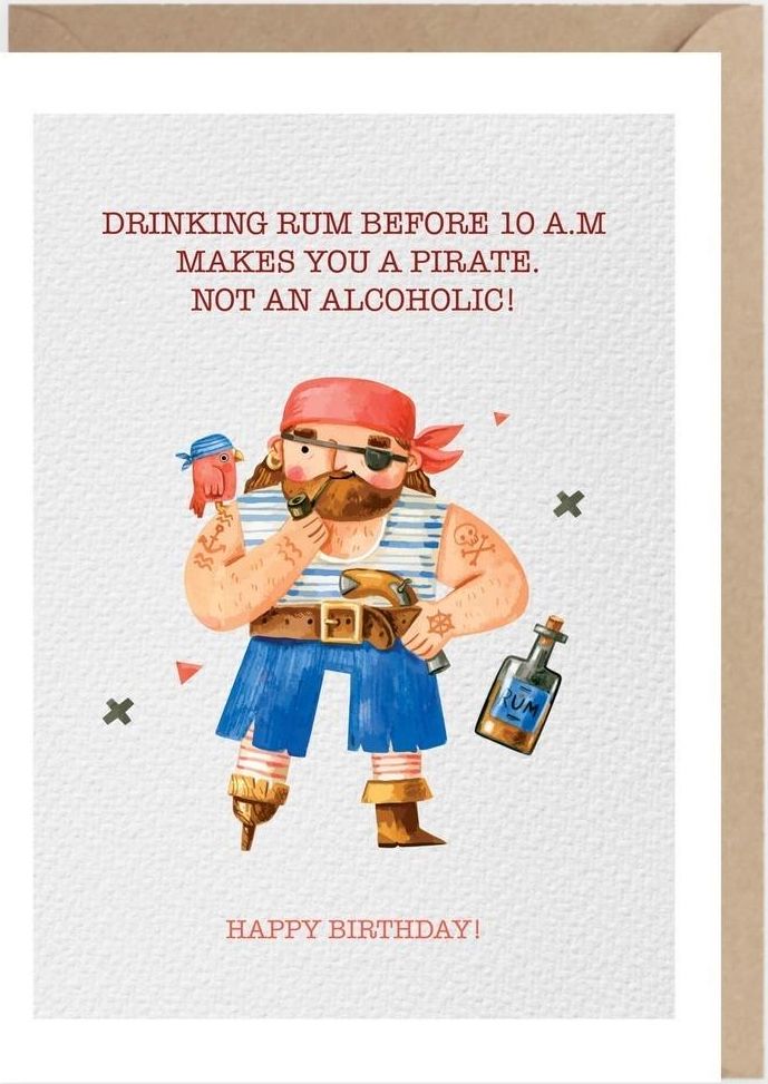 Cardie Kartka urodzinowa Pirat, eko koperta K100