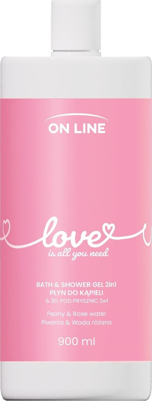 On Line ON LINE Emocje Żel i płyn do kąpieli 2w1 Love 900 ml