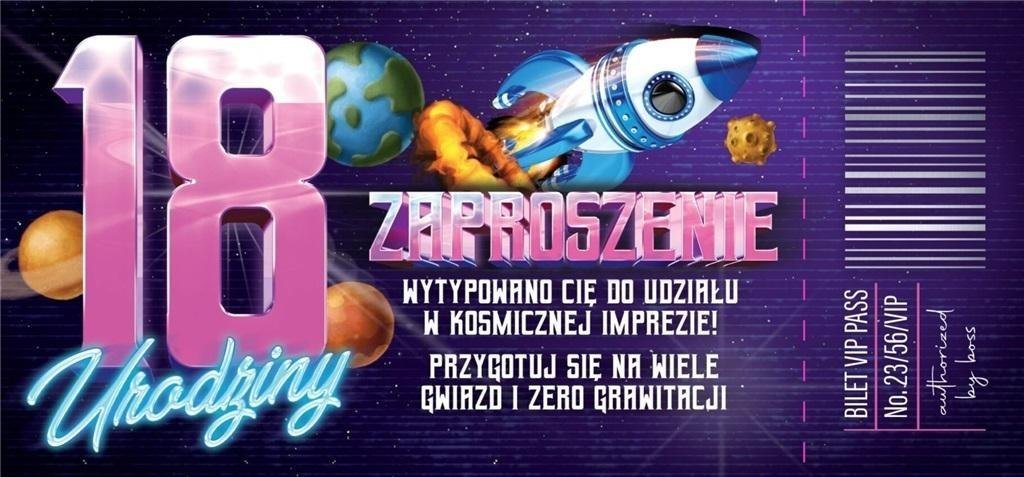 Yeku Zaproszenie Urodziny 18 (10szt)