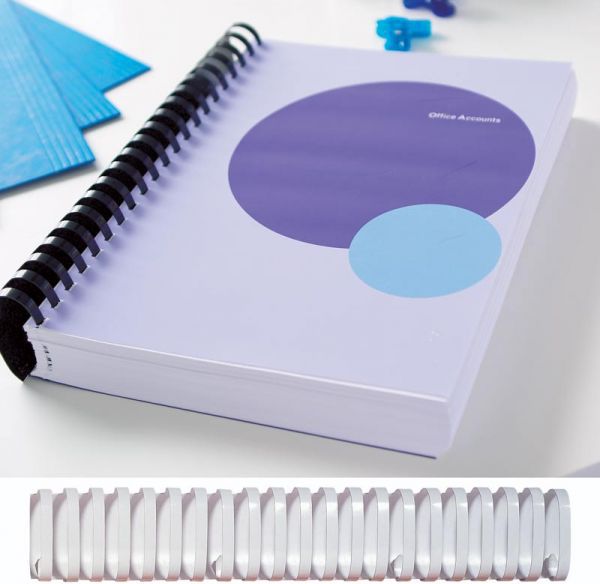 Fellowes grzbiet plastikowy owalny 32mm biały, 50 szt. 241-280 kartek (5349002)