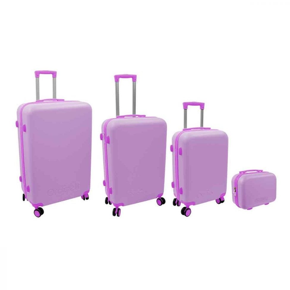Suitcase set 4 pcs. 98L (48x29x75cm) + 60L (42x25x64cm) + 43L ( 36x23x56cm) + 15L (24x17x33cm) pink 8000303316404