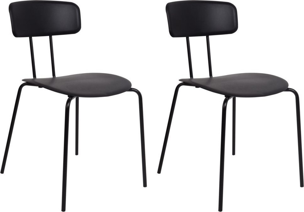 Beliani Zestaw 2 krzeseł do jadalni czarny SIBLEY