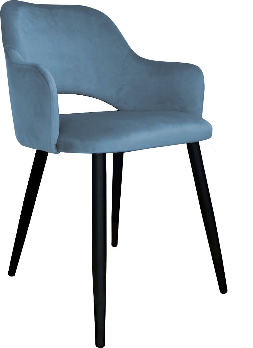 Atos Krzesło NAPO BL VELVET szare tapicerowane do salonu ATOS