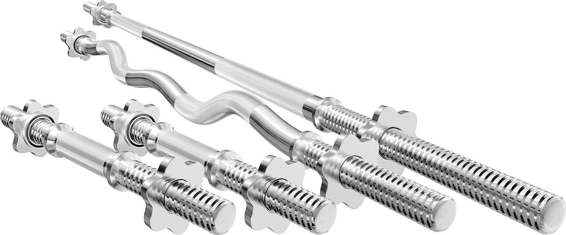 Zestaw MWG4 | Gryf prosty śrubowy 167 cm + gryf lekko łamany śrubowy 120 cm + 2 x gryf prosty śrubowy 40 cm 30 mm - Marbo Sport