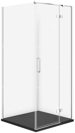 SET C539 KABINA CITY PRAWA CHROM 80X80X195+TAKO SLIM CZARNY MAT WIR