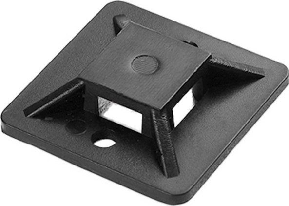 Organizer Orno Uchwyt opaski kablowej, samoprzylepny, 20x20 mm, czarny, 10 sztuk