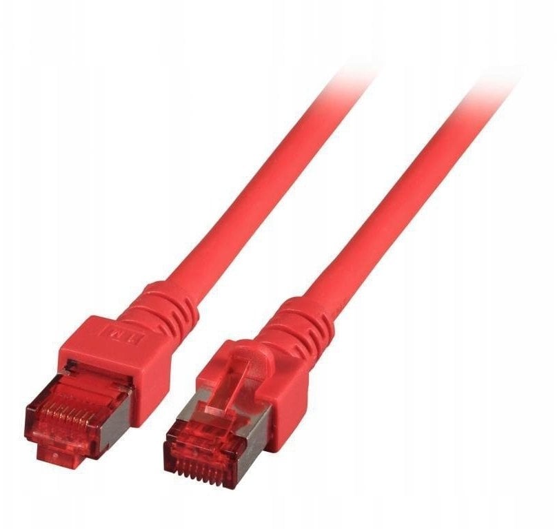 Kabel krosowy patchcord securityNET S/FTP kat.6 czerwony 1m LSZH PC-6SFTPLSZH-RD1