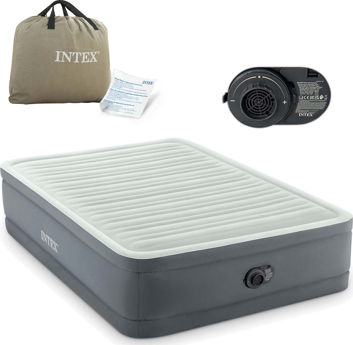 Intex Materac welurowy 191x137x46cm z wbudowaną pompką elektryczną INTEX 64904ND