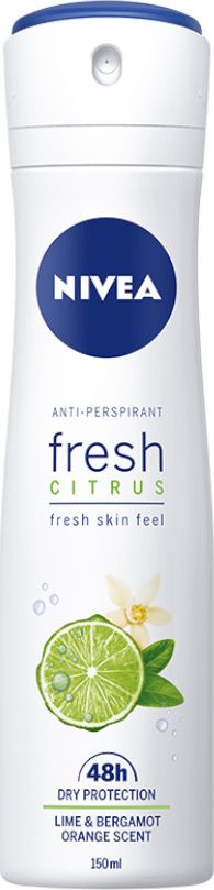 Nivea Dezodorant Fresh Citrus 48h spray damski 150ml