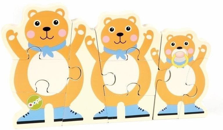 Puzzle dwustronne drewniane Miś