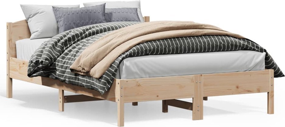 vidaXL vidaXL Rama łóżka bez materaca, 160x200 cm, lite drewno sosnowe