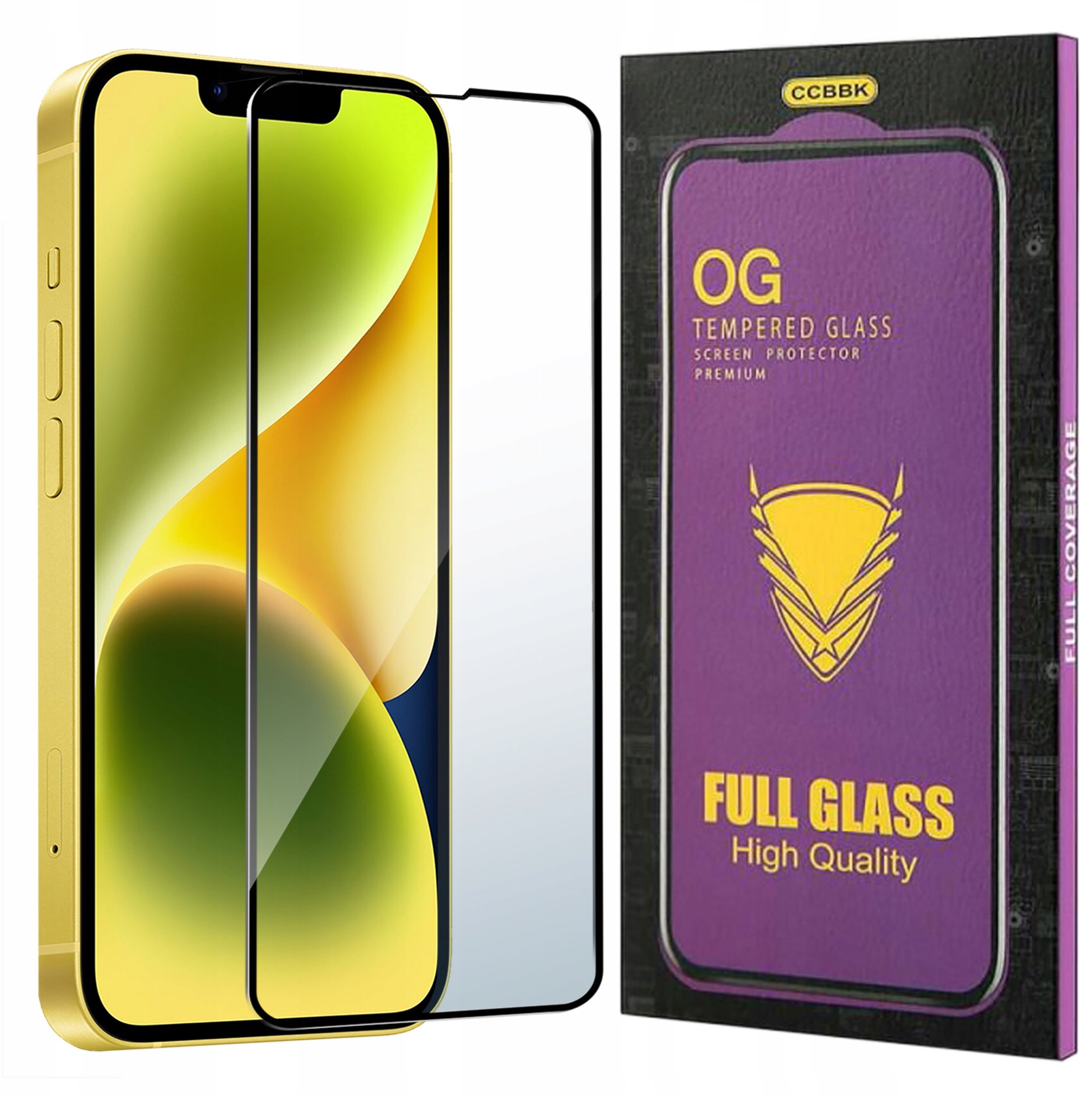 Szkło HARTOWANE 5D do iPhone 14 Plus OG PREMIUM CAŁY EKRAN PEŁNE