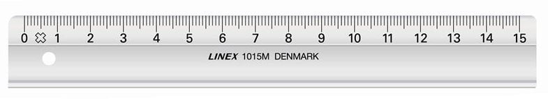 Linex Linex 1015M, Line gauge, Styrene Acrylonitrile (SAN), Grey, cm, mm, Denmark, 15 cm