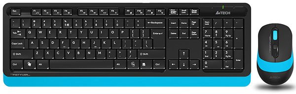Klawiatura + mysz A4Tech A4tech FG1010 FSTYLER set bezdr. klávesnice + myši, modrá barva