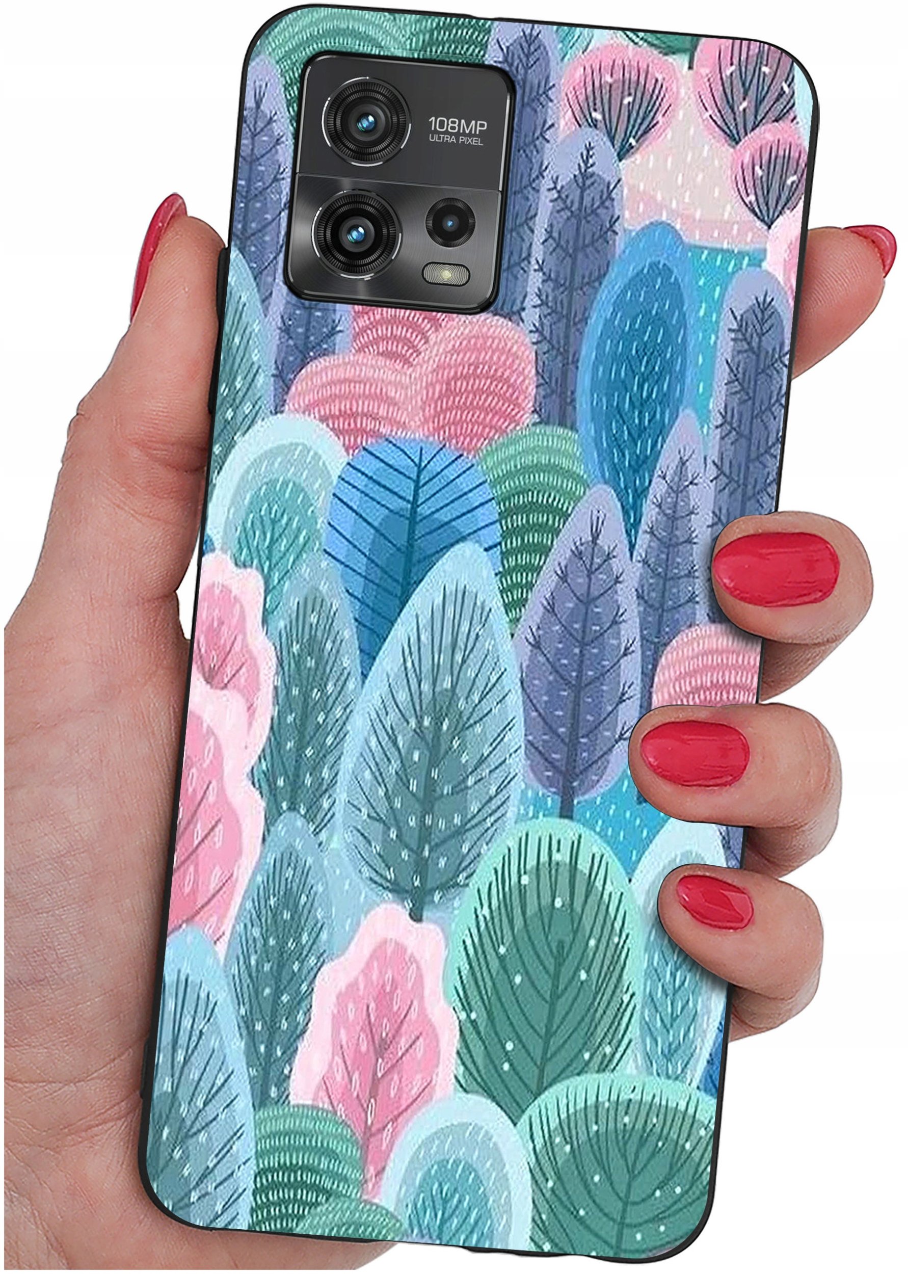 Etui do Motorola Moto G72 WZORY |SILIKONOWE MATT CASE + SZKŁO 9H