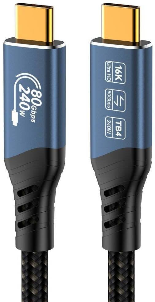 PREMIUMCORD Kabel USB4™ Version2.0 80Gbps 16K@60Hz 240W Thunderbolt 3 a 4 kabel 1,5m