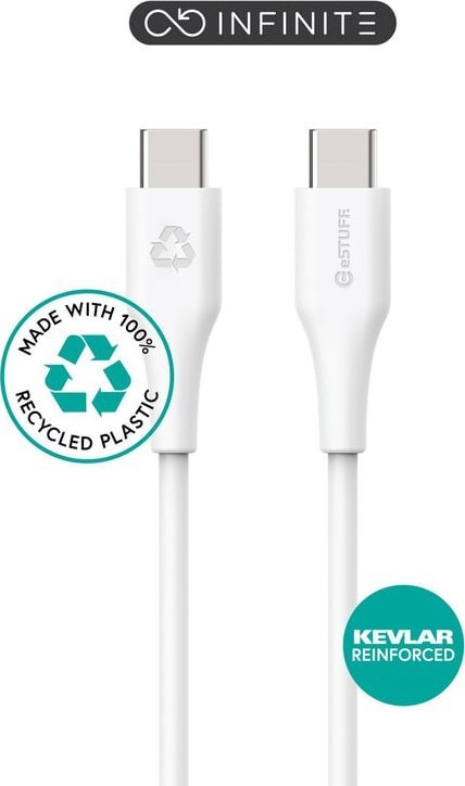 Kabel USB eStuff USB-C - USB-C 0.5 m Biały (ES604070)