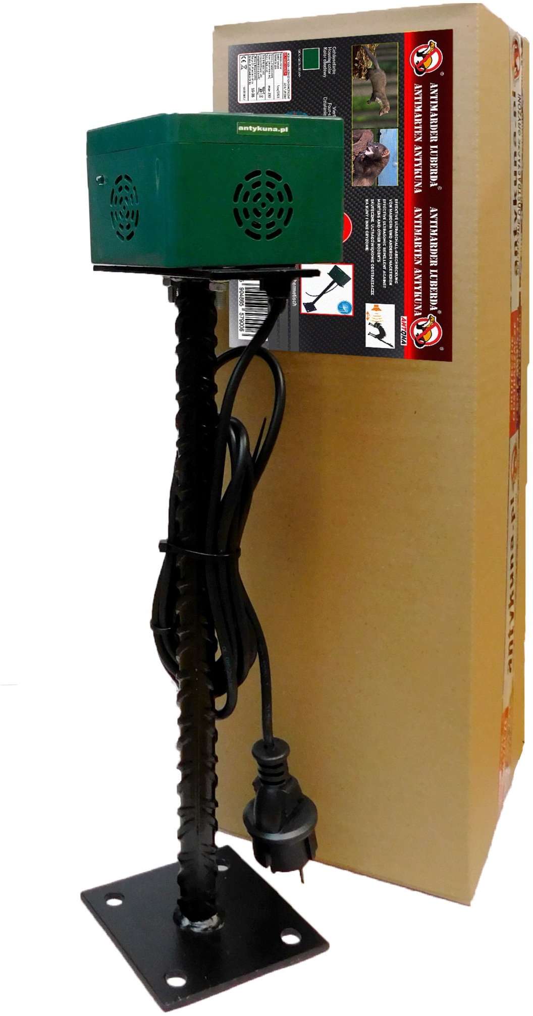 Odstraszacz Kot Hermetyczny Ogród Pojedynczy 4 Stronny Beton Strong 230V